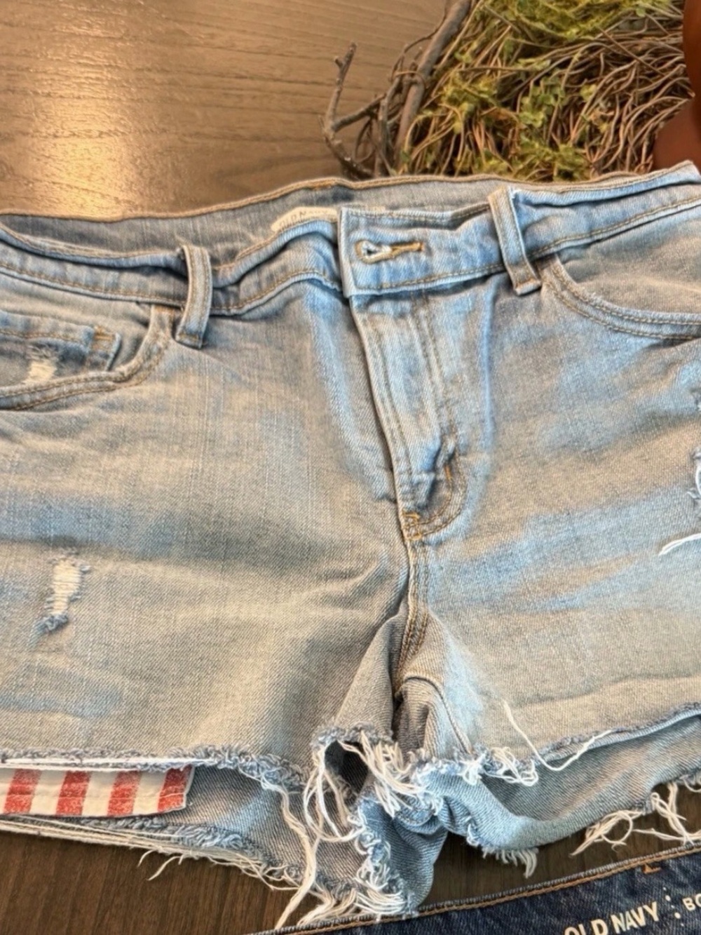 Old Navy Washed Light Blue Denim Cutoff Shorts
